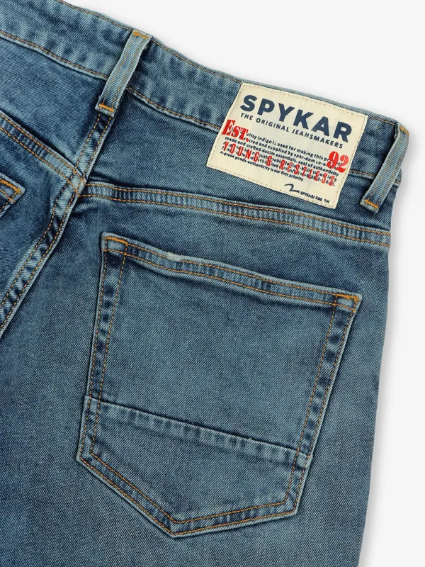 SPYKAR washed ripped vintage blue slim fit jeans