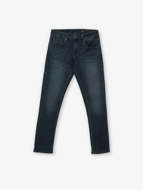 SPYKAR washed vintage dark blue denim jeans
