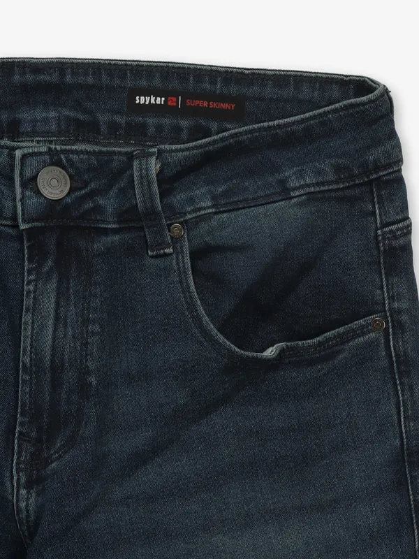 SPYKAR washed vintage dark blue denim jeans