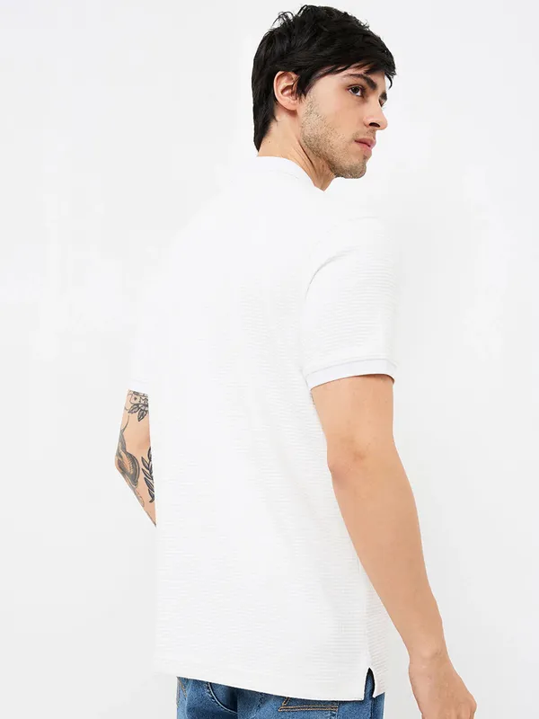 SPYKAR white cotton polo t-shirt