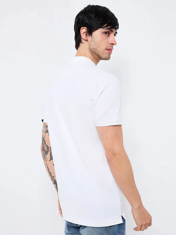 SPYKAR white cotton t-shirt with print