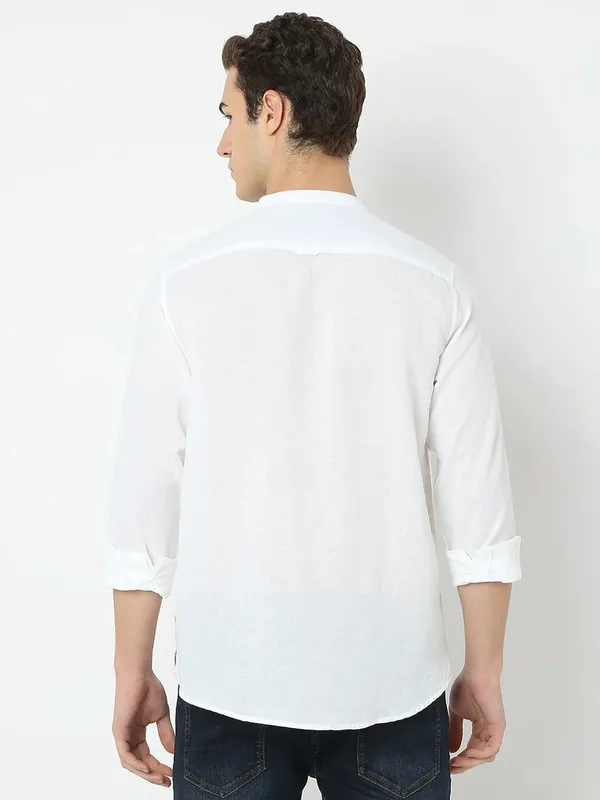SPYKAR white kurta style mens shirt