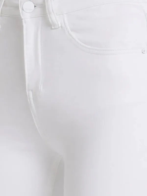 Spykar white skinny fit solid jeans