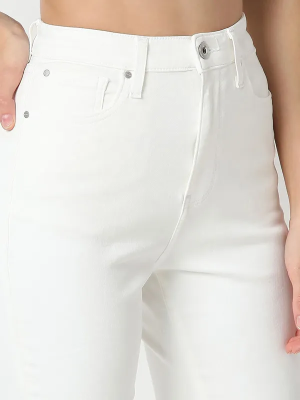SPYKAR white solid denim jeans