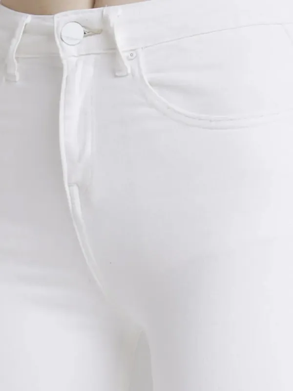 Spykar white solid skinny fit jenas