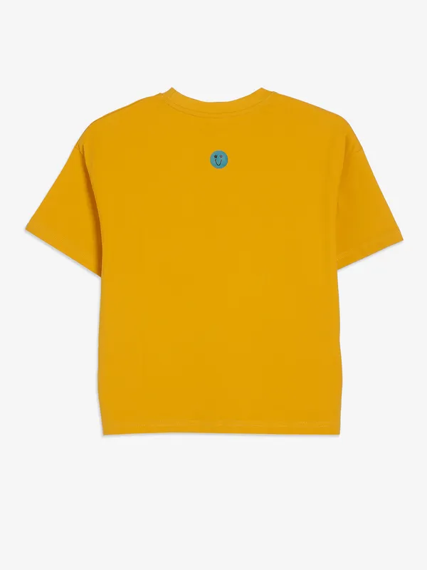 SPYKAR yellow printed t-shirt