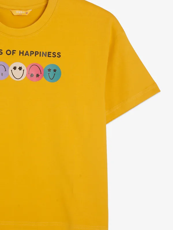 SPYKAR yellow printed t-shirt