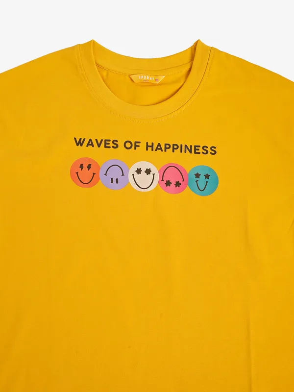 SPYKAR yellow printed t-shirt