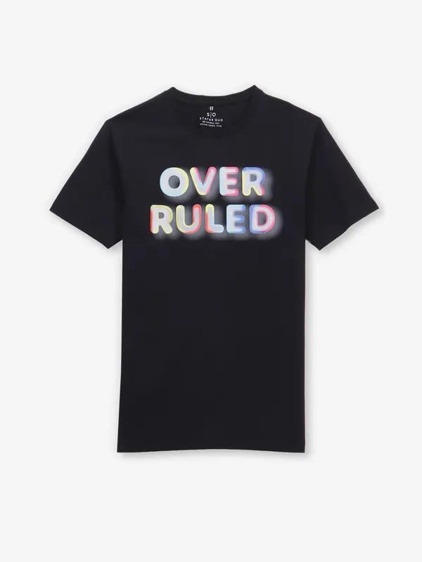STATUS QUO black printed t-shirt in cotton