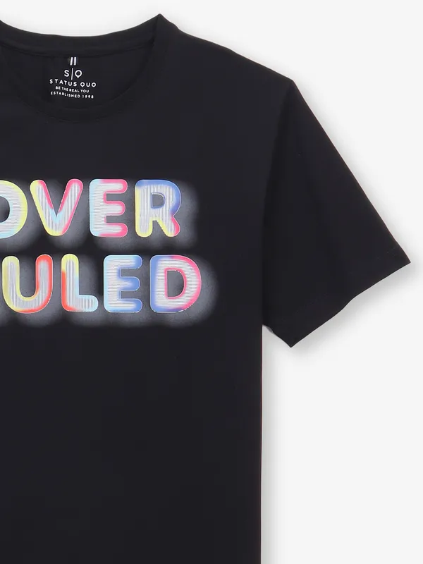 STATUS QUO black printed t-shirt in cotton