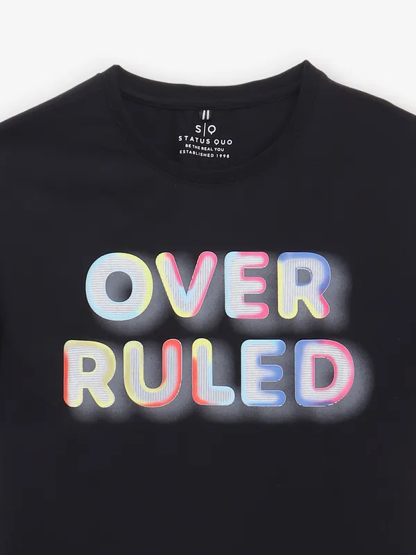 STATUS QUO black printed t-shirt in cotton