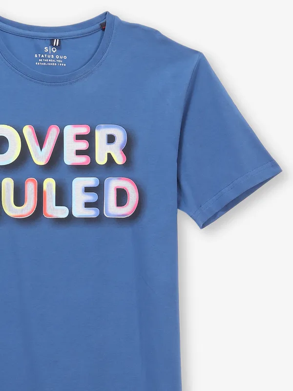 STATUS QUO blue cotton t-shirt with print