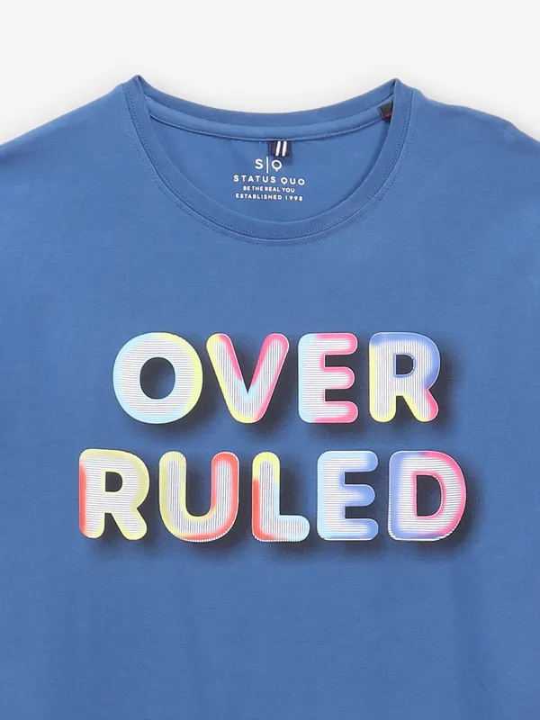 STATUS QUO blue cotton t-shirt with print