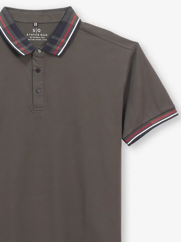 STATUS QUO olive cotton t-shirt for men