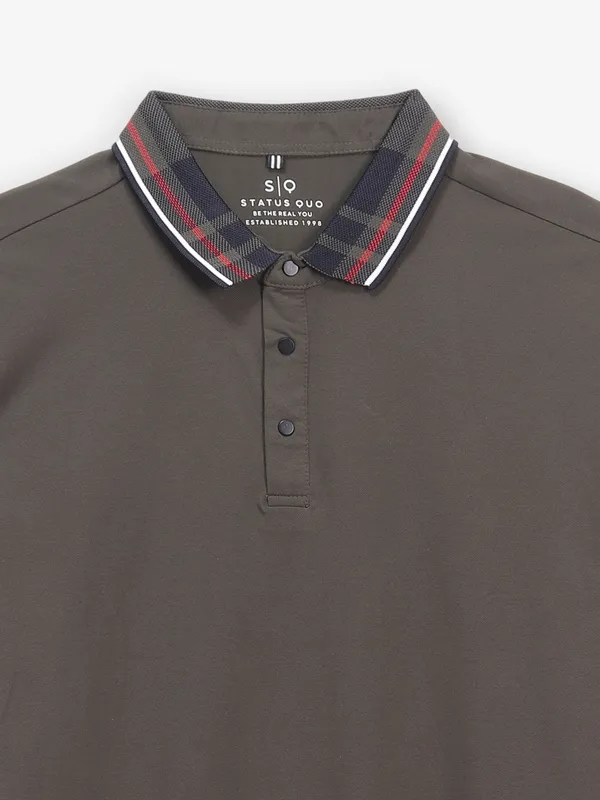 STATUS QUO olive cotton t-shirt for men