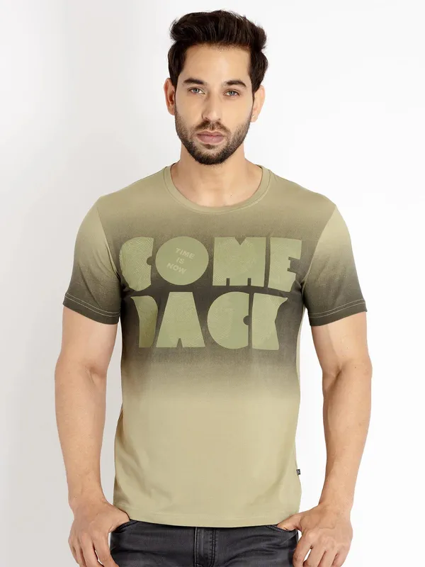 STATUS QUO olive shaded cotton t-shirt