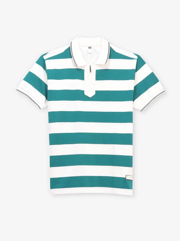 STATUS QUO white and green men's slim fit t-shirt