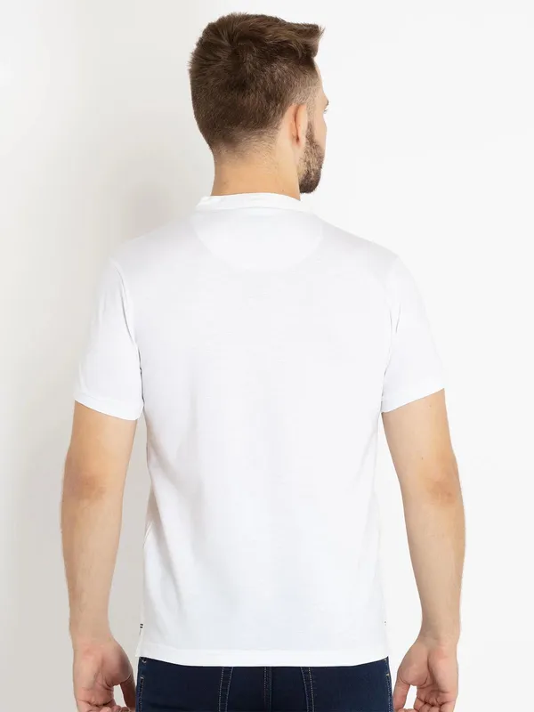 STATUS QUO white plain cotto t-shirt