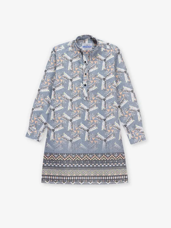 Stone blue cotton silk kurta suit intricated with sequins