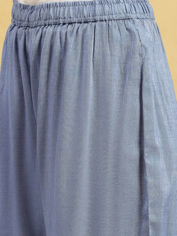 Stone blue printed kurti set for casual wear