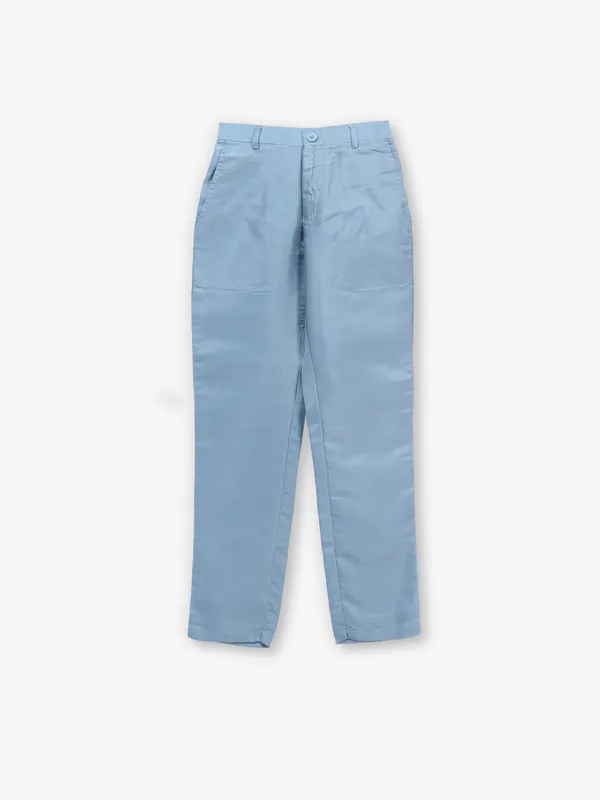 Stone blue waistcoat set in cotton for boys