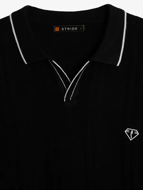 Stride black cotton t-shirt