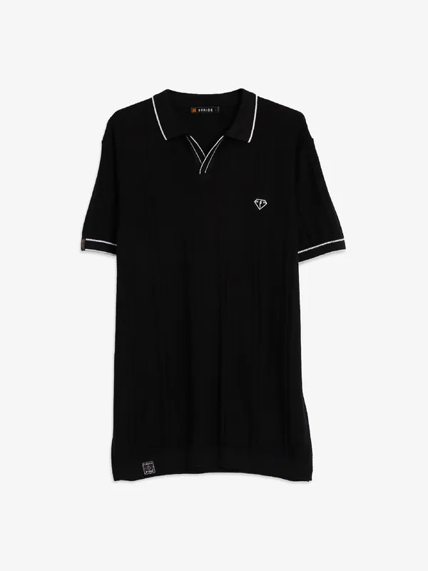 Stride black cotton t-shirt