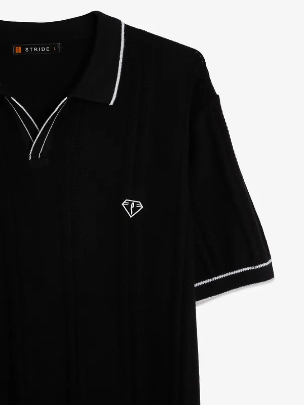 Stride black cotton t-shirt