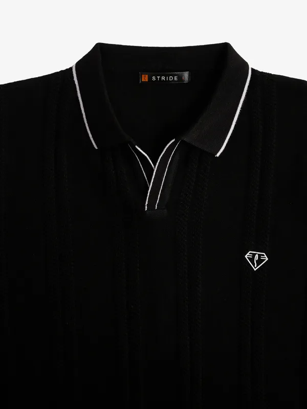 Stride black cotton t-shirt