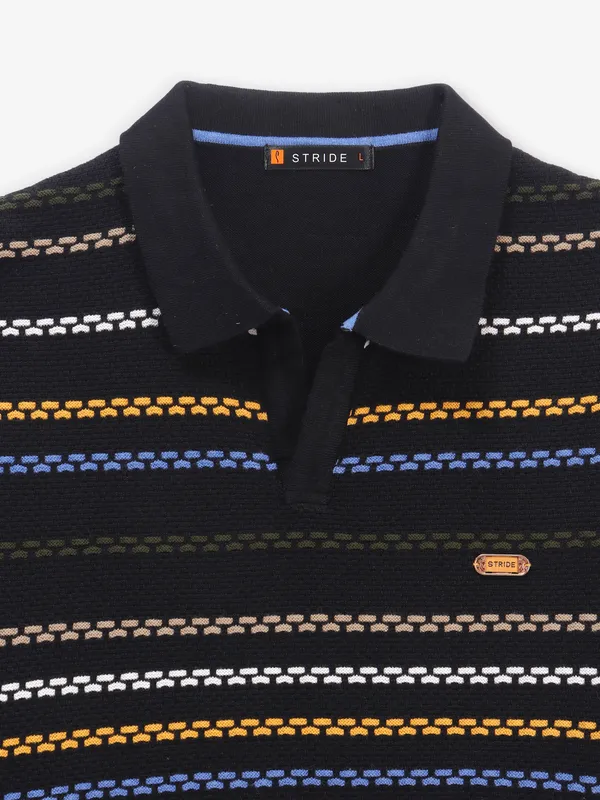 STRIDE black stripe t-shirt in cotton