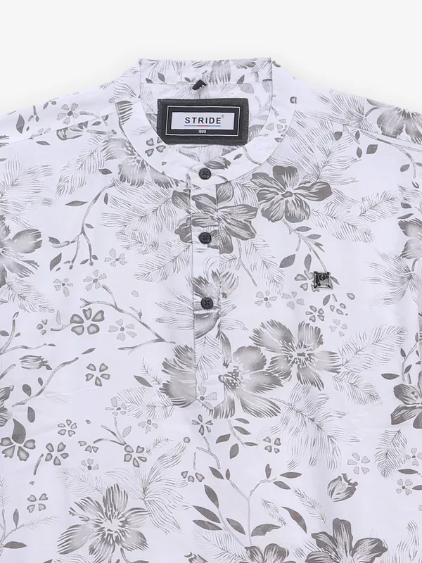STRIDE grey cotton printed t-shirt