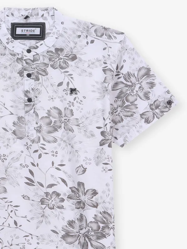 STRIDE grey cotton printed t-shirt