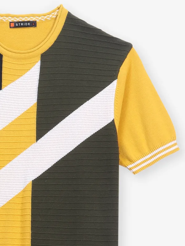 STRIDE mustard yellow cotton t-shirt