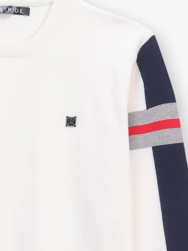 STRIDE printed off-white cotton t-shirt