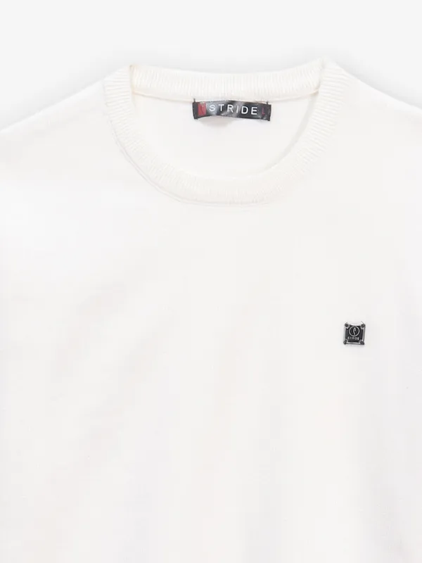 STRIDE printed off-white cotton t-shirt