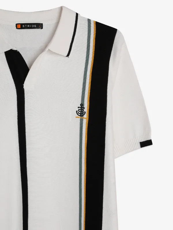 Stride white stripe polo t-shirt