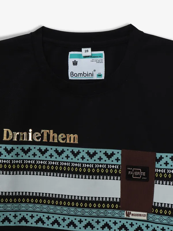 Stunning BAMBINI black printed cotton t-shirt
