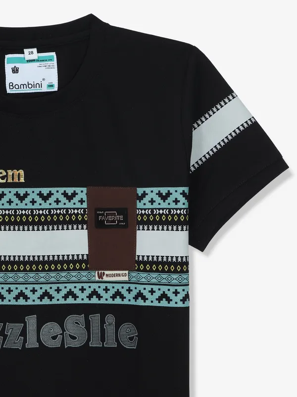 Stunning BAMBINI black printed cotton t-shirt