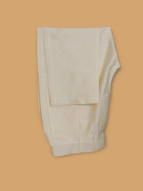 Stunning beige cotton silk kurta suit
