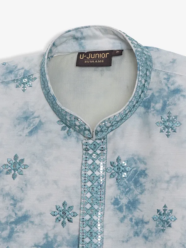 Stunning beige silk printed kurta