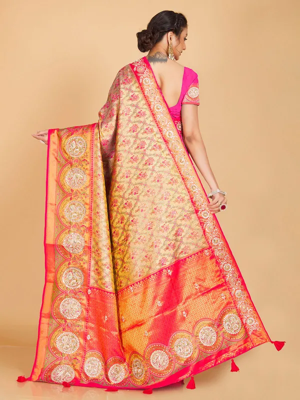 Stunning beige silk saree