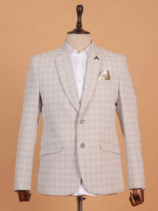 Stunning beige textured cotton blazer