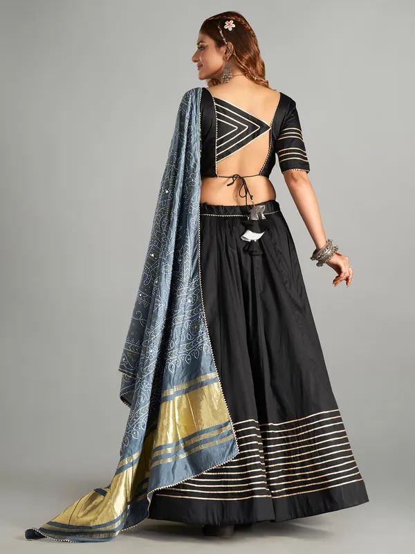 Stunning black cotton chaniya choli