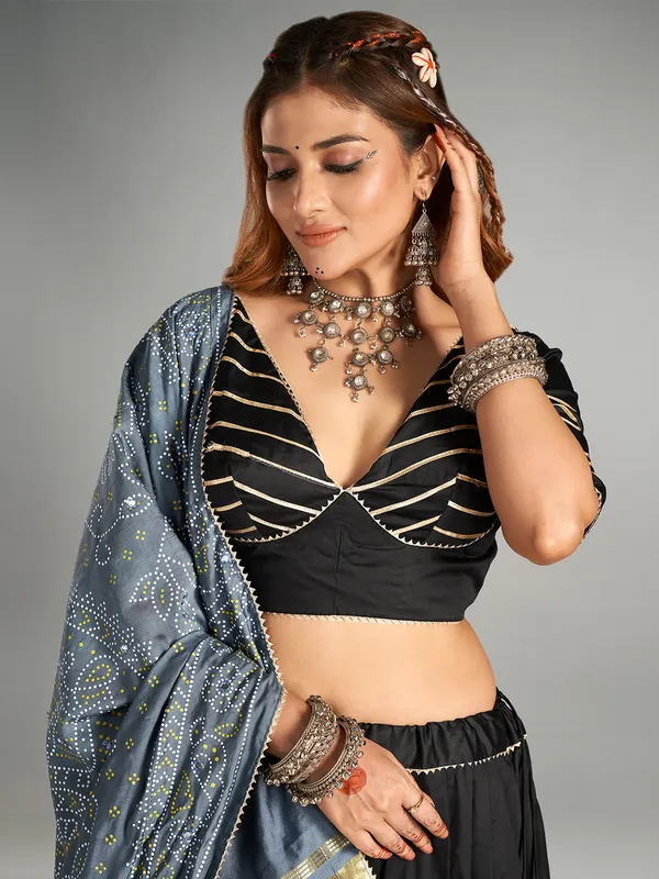 Stunning black cotton chaniya choli