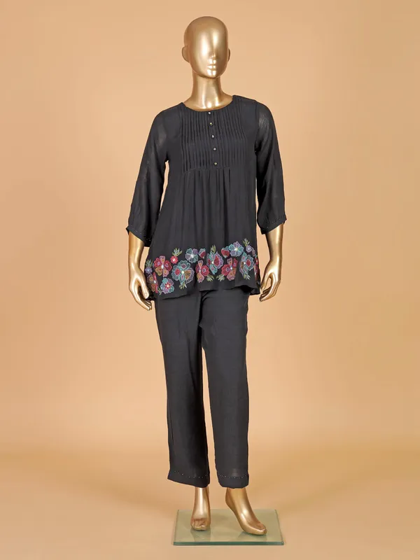 Stunning black cotton kurti set