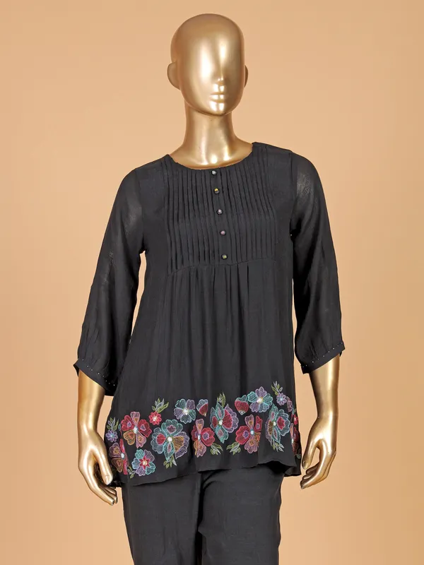Stunning black cotton kurti set