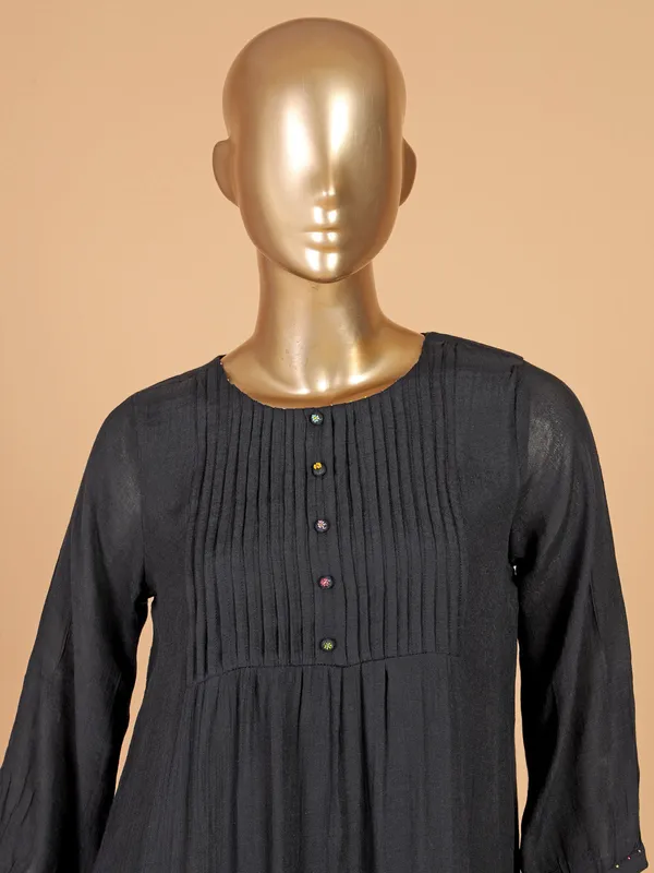 Stunning black cotton kurti set