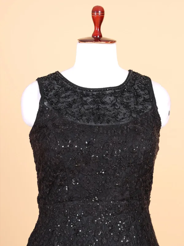 Stunning black net designer gown