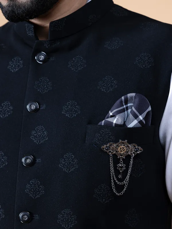 Stunning black silk waistcoat