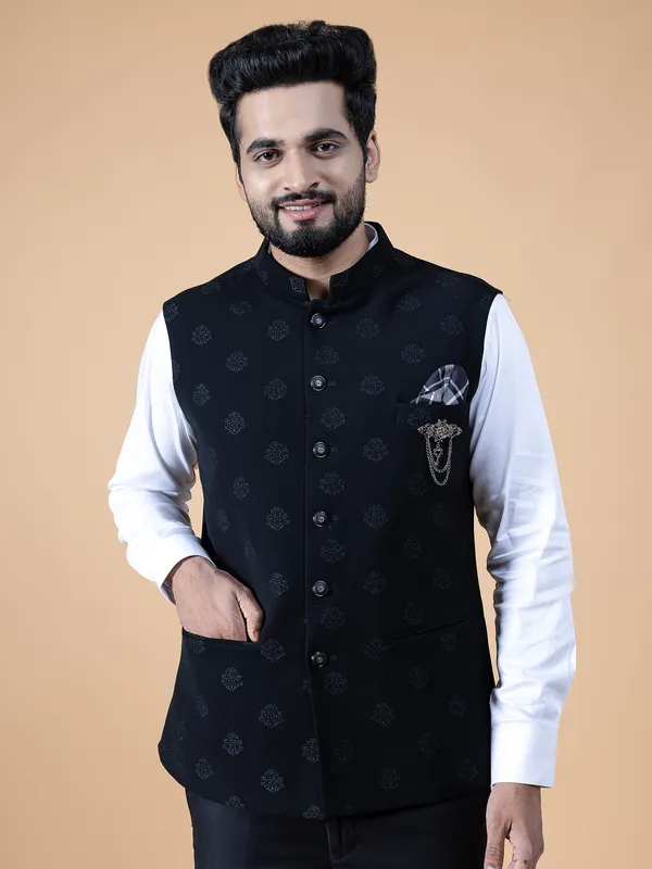 Stunning black silk waistcoat